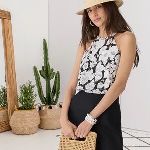 J Crew Amber Linen Top in Classic Floral Sz M